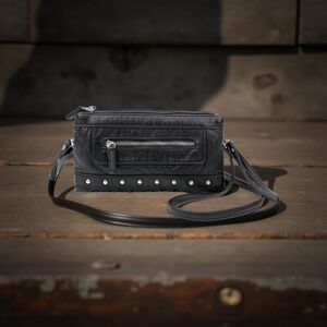 New Ampere Creations Vegan Leather Wristlet with dust bag in black